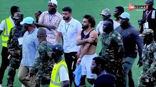 Liverpool star Mo Salah escorted off by military officers as pitch invaders cause chaos [upl. by Prober]