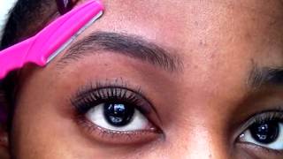 EYEBROW SHAPING FOR BEGINNERS  full EYEBROW TUTORIAL razor [upl. by Annal]