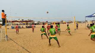 VOLLEYBALL MATCH AT BESENT NAGAR BEACH CHENNAI ST PETERS ROYAPURAM 🆚 DON BOSCO CHENNAI 1ST SET [upl. by Ilrahs417]