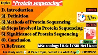 Protein sequencing  Methods of protein sequencing  Protein  Biochemistry [upl. by Dlonyer75]