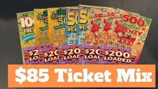 🎈 85 Ticket Mix 🎈 100X the Cash Holiday Jumbo Bucks 50X 50X the Money 500 Festive Frenzy 🎟️ [upl. by Filip751]