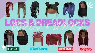 LOCS amp DREADLOCKS HAIR CODES amp LINKS FOR GIRLS  Brookhaven Bloxburg Berry Avenue  ROBLOX [upl. by Rolecnahc]