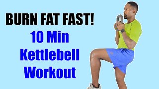 🔥10 MINUTE KETTLEBELL WORKOUT 🔥Standing Only Burn Fat Fast [upl. by Flemings]