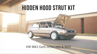 Hidden Hood Strut Kit for the VW MK2  Fabless Manufacturing [upl. by Nedyah]