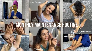 BEAUTY MAINTENANCE ROUTINE ✨ what I do at Home Face Brows Nails Hair  Body  Garima Verma [upl. by Kano]