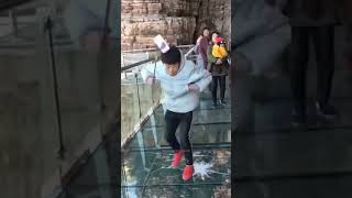 Walking Across Chinas Insane Glass Bridge 😱🌉 [upl. by Twyla]