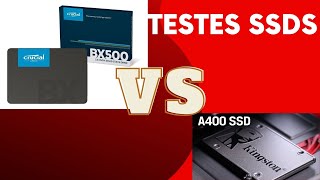 TESTES SSDS KINGSTON A400 VS CRUCIAL BX500 [upl. by Kloman285]