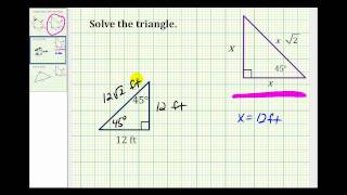 Examples Solve a 4545 Right Triangle [upl. by Hoxie]