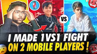 I MADE 1VS1 FIGHT 🥵 BETWEEN 2 MOBILE PLAYERS 🔥 ANGRY CHALLENGE 🤬 FREE FIRE TELUGU [upl. by Charmine627]