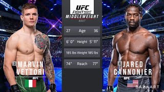 MARVIN VETTORI VS JARED CANNONIER FULL FIGHT UFC ON ESPN 46 [upl. by Hacim]