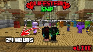 24 HOURS LIFESTEAL SMP  Minecraft Live [upl. by Ahsok454]