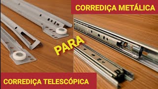 Como Trocar Corrediças Metálicas por Corrediças Telescópicas Tirar a comum e por Telescópicas [upl. by Roehm25]