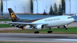 United Parcel Service A300F4622RF N137UP Landing at Minneapolis St Paul Intl Airport [upl. by Ahsina477]