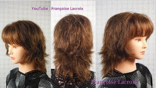 Coupe cheveux femme dégradée milongue  Layered Bob haircut  Corte de pelo mujer en capas [upl. by Jereld]