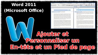 Tuto Ajouter  Personnaliser un entête et un pied de page Word 2011 [upl. by Sherline]