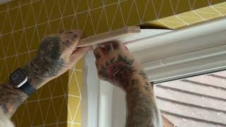 How To Put Patterned Paper Around The Top Of A Window [upl. by Aliza]