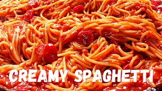 BUDGET FRIENDLY CREAMY SPAGHETTI RECIPE  by NESSAS VLOG MENU AND BAKES [upl. by Lilyan]