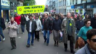 FO 44  Manif à Nantes du samedi 16 oct 2010  Grève Jusquau RETRAIT [upl. by Yeslah]