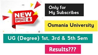 latest Update  ou degree results release date  ug 1st 3rd amp 5th results  abed sir [upl. by Salisbury]