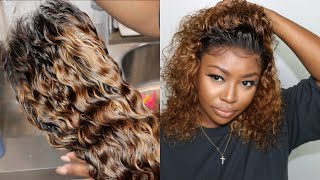 How To Dye Hair Honey Blonde 🍯 Ombre  Super Easy  Chinalacewig [upl. by Sapphira]