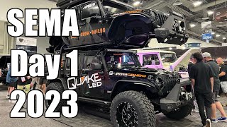 Day 1 The SEMA Show 2023 focusing mainly on Jeeps Overlanding Offroading [upl. by Victoir341]