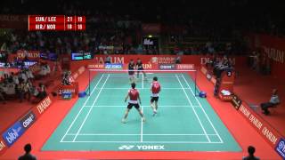 Ko Sung H Lee Yong Dae SOUTH KOREA VS Hirokatsu H Noriyasu H JAPAN Djarum Indonesia Open 2013 [upl. by Salot]