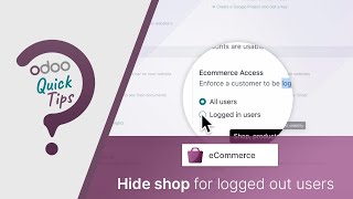 Odoo Quick Tips  Hide your shop to logged out users eCommerce [upl. by Shandra]