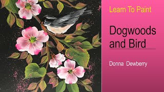 Learn to Paint One Stroke  Live Dogwoods and Bird With Donna  Donna Dewberry 2022 [upl. by Gnil884]