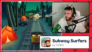 Tarik Plays SUBWAY SURFERS And Is Scared By Miyoung And Her Dog [upl. by Alacim847]