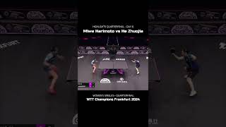 MIWA HARIMOTO vs HE ZHUOJIA Quarterfinal WTT Frankfurt 2024 shorts tabletennis short [upl. by Sharl]