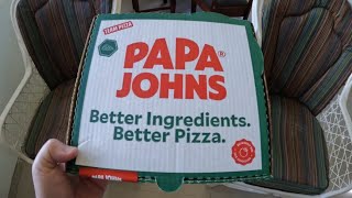 PAPA JOHNS Pizza The Works  Peter Eats [upl. by Eivod]