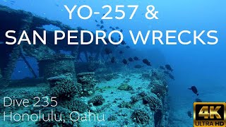 SCUBA Wreck Diving the YO257  Honolulu Harbor Oahu 2024  4k [upl. by Wina]