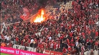 Hapoel Tel Aviv Fans Making Burn In Their Stand During Tel Aviv Derby Vs Maccabi Tel Aviv [upl. by Davies]