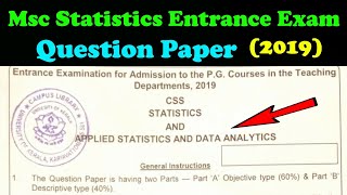 Msc statistics entrance exam question paper l Applied StatisticsampData Analysis University of Kerala [upl. by Gnel25]