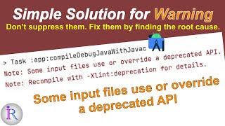 Fix for quotSome input files use or override a deprecated API Recompile with Xlintdeprecationquot [upl. by Jaunita]