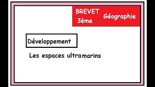 BREVET 3ème Les territoires ultramarins Géographie [upl. by Tichonn34]