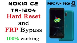 Nokia C2 Hard reset  nokia c2 screen lock reset  TA1204 Frp bypass [upl. by Jeu446]