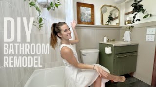 DIY Small Bathroom Remodel  Before and After Bath Makeover [upl. by Moonier]