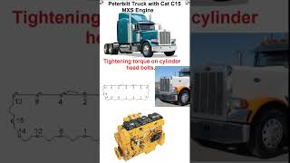 Peterbilt Truck with Cat C15 MXS Engine Tightening torque on cylinder head bolts [upl. by Saiff]