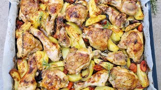 Pollo al forno con patate cipolle e pomodorini [upl. by Hakon]