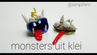 👽👿👹 monsters maken uit klei plasticine of fimo😱 [upl. by Skantze]