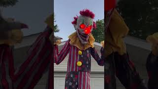 12 FT CACKLES THE CLOWN DEMO 2022 PARTYHALLOWEEN CITY EXCLUSIVE ANIMATRONIC SPIRIT GEMMY PROP [upl. by Duj338]