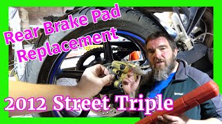 Changing The Rear Brake Pads On My 2012 Triumph Street Triple 675R [upl. by Dinah]