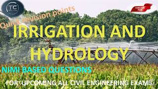 Irrigation and Hydrology Engineering  Kerala PSC Exams  CIVIL ENGINEERING [upl. by Anilosi]