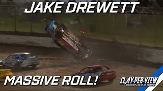 Modified Sedans  Jake Drewett Big Rollover  Toowoomba  31st Dec 2022  ClayPerView Highlights [upl. by Nelie]