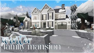 Bloxburg  Winter Family Mansion  NO LARGE PLOT  Roblox  House Build [upl. by Eiramait]