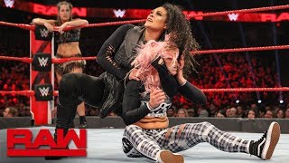 Sasha Banks amp Bayley vs Nia Jax amp Tamina vs Liv Morgan amp Sarah Logan Raw Feb 11 2019 [upl. by Yrahk]