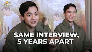 Same interview five years apart  Alden Richards  Hello Love Again [upl. by Akirdnas]