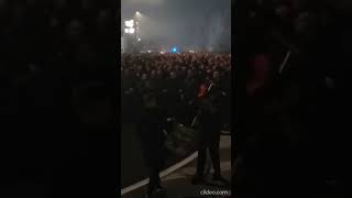 Corteo Curva Sud Milano da Villasanta al Brianteo MonzaMilan shorts acmilan [upl. by Ailimat]