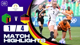 Zambia vs Germany  14  Womens Football  Paris 2024 Highlights  zambia vs germany women [upl. by Leimaj796]